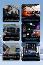 Carlinky Adaptateur Sans Fil 3-en-1 CarPlay & Android Auto