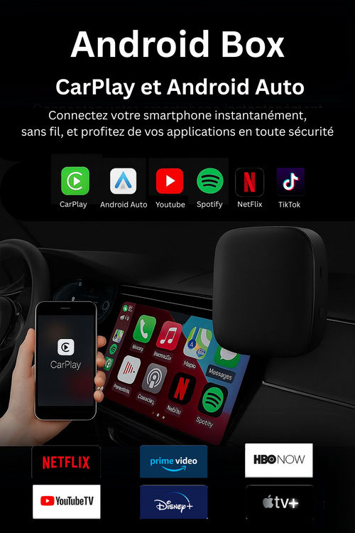 Carlinky Adaptateur Sans Fil 3-en-1 CarPlay & Android Auto